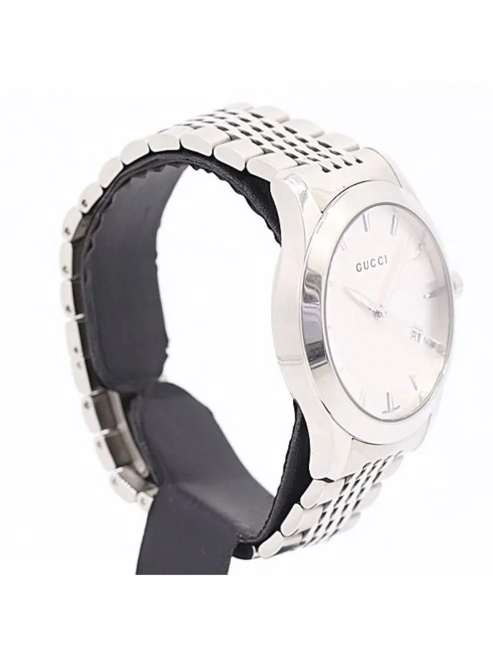 Gucci In Box with Frame 126.4 Round Quartz Date Silver Dial Watch